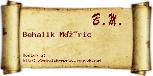 Behalik Móric névjegykártya